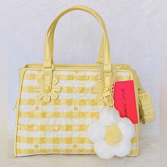 Betsey Johnson Daisy Floral XO Alfie Triple Compartment Satchel / Crossbody - Picture 11 of 11